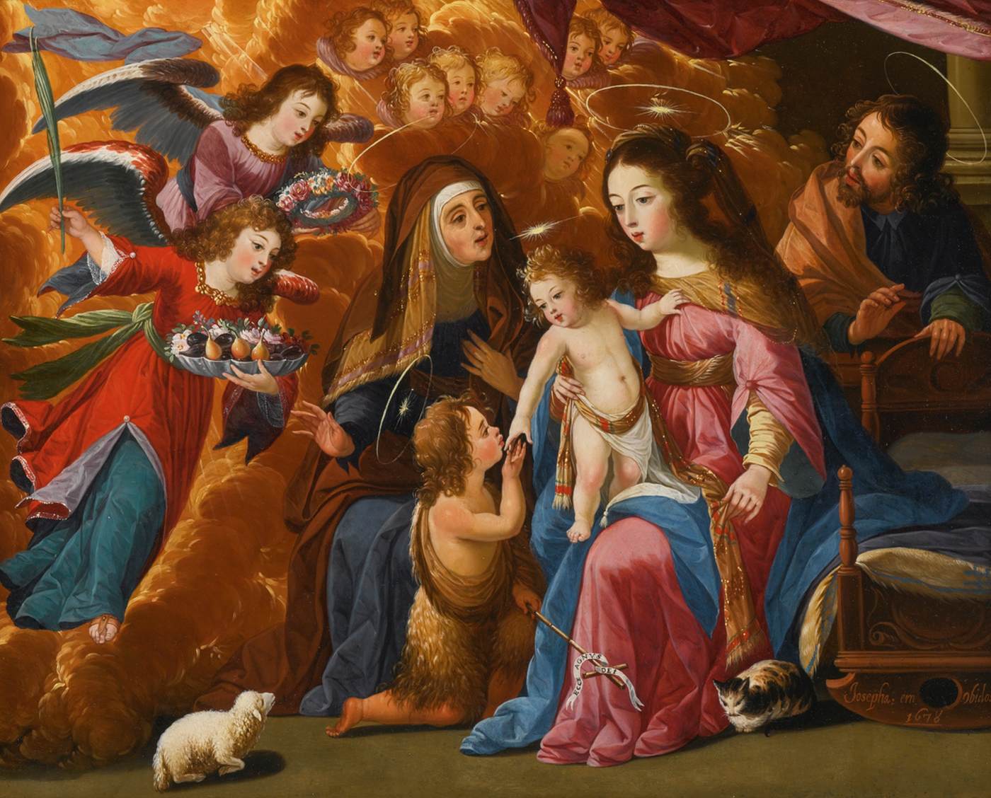 La Sainte Famille avec l'Enfant saint Jean-Baptiste, sainte Élisabeth et des anges