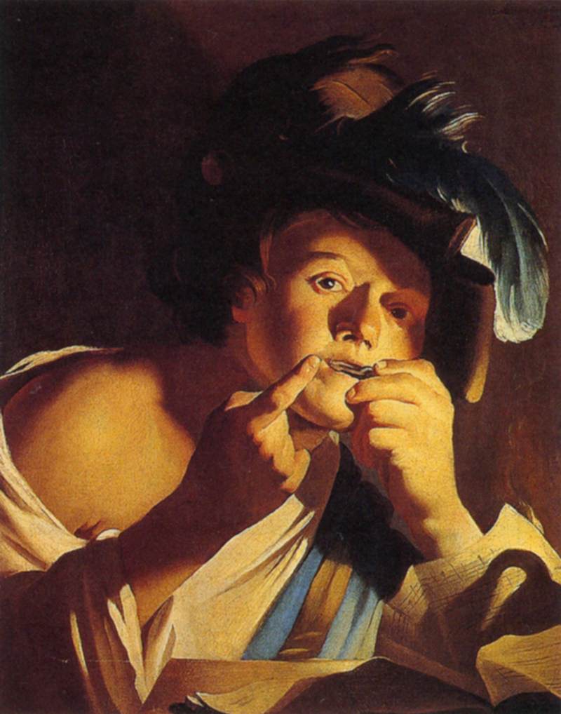 Homme jouant de la guimbarde