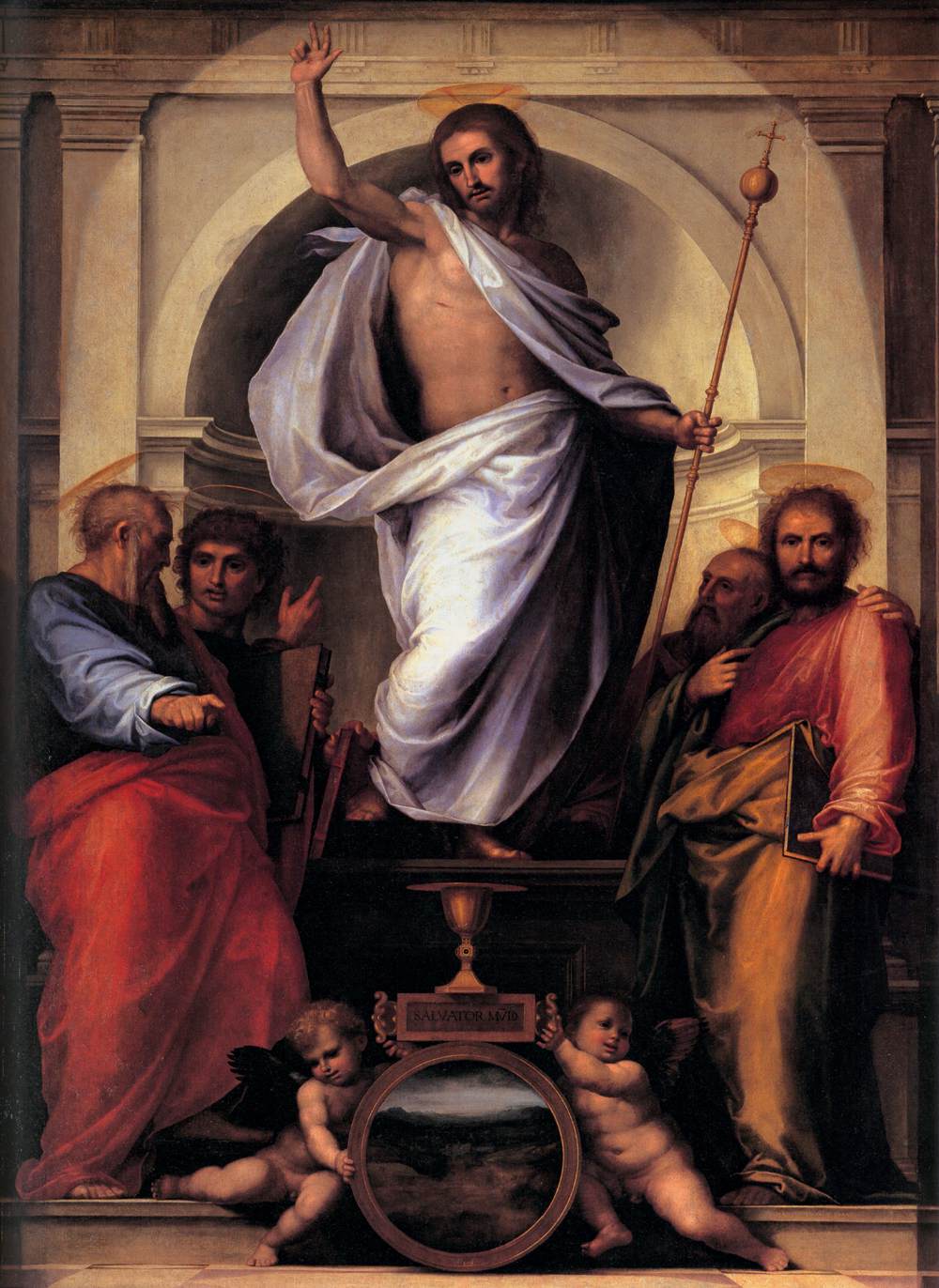 Le Christ et les quatre évangélistes