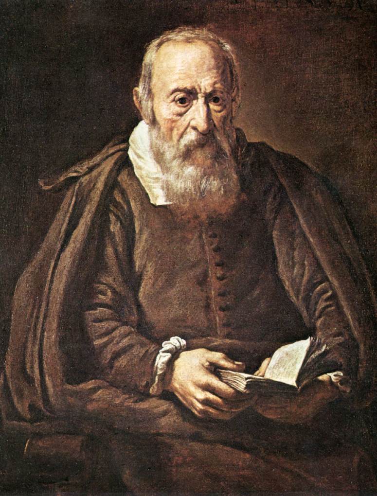 Portrait d'un vieil homme avec un livre