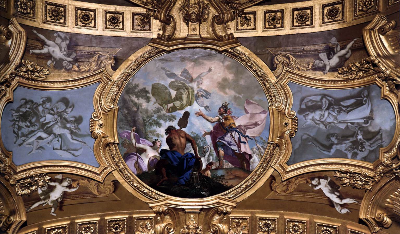 Légende d'Énée : Énée débarquant à l'embouchure du Tibre