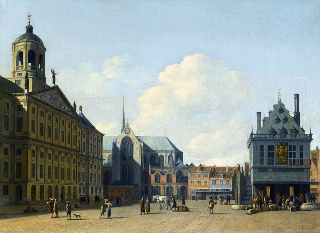 Vue de la place du Dam à Amsterdam