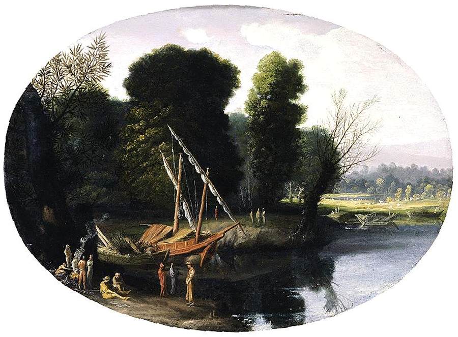 Paysage de rivière à l'italienne