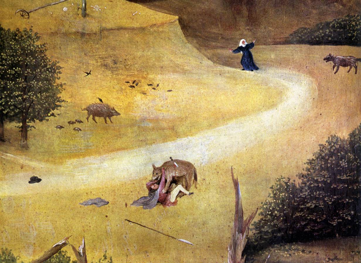 Sainte Agnès avec le donateur (détail de l'aile droite)