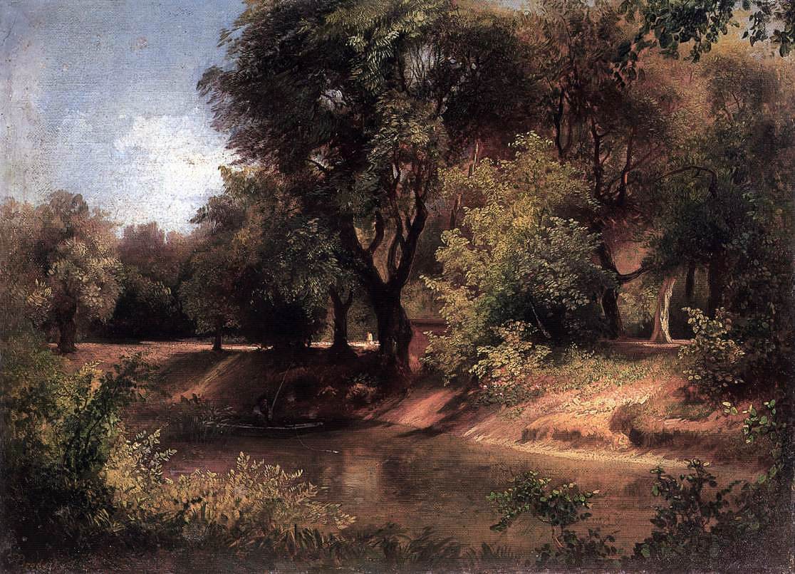 Scène de forêt avec rivière