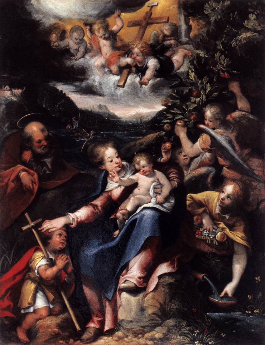 La Sainte Famille avec l'Enfant Saint Jean-Baptiste dans un paysage