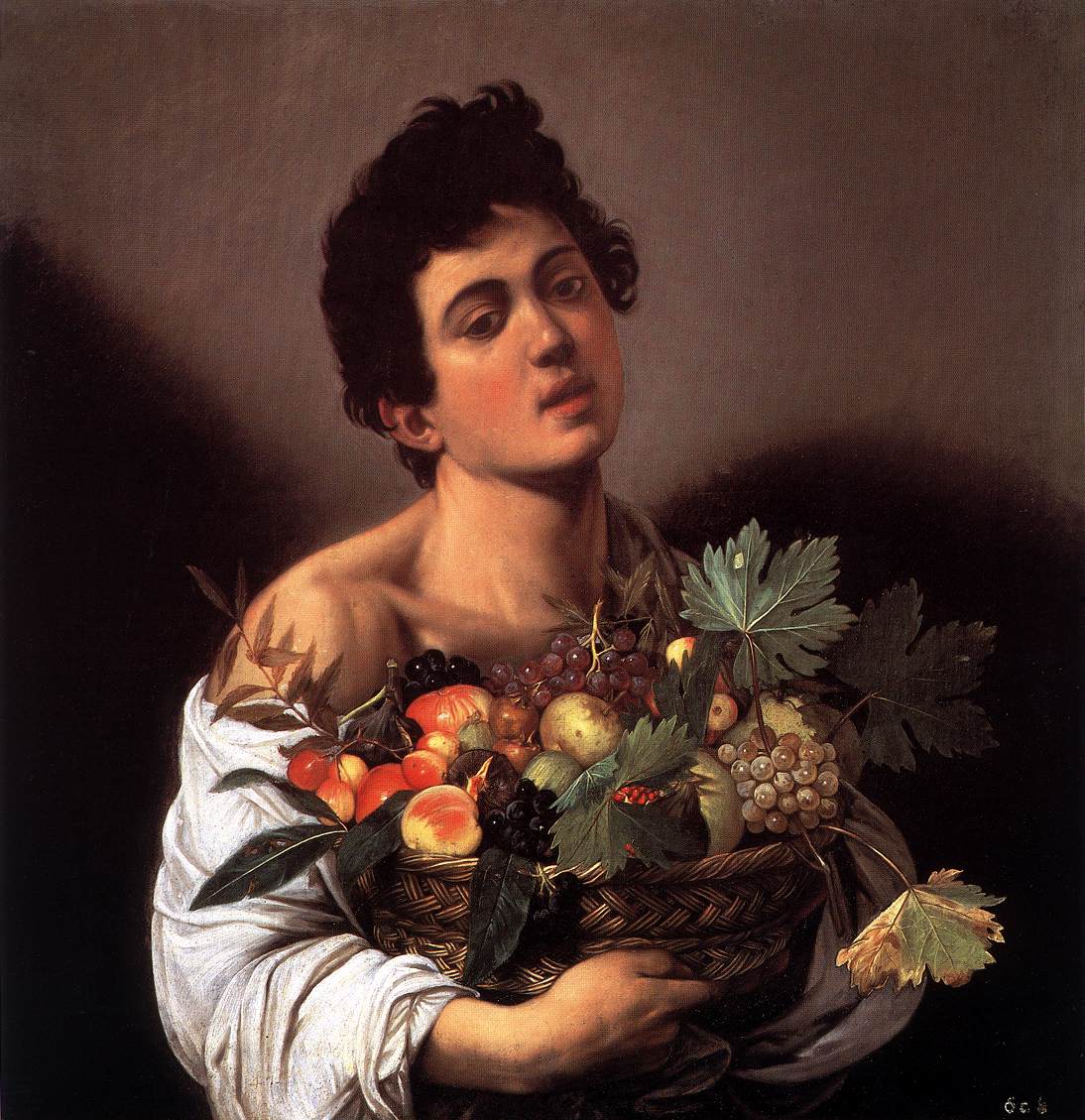 Garçon au panier de fruits