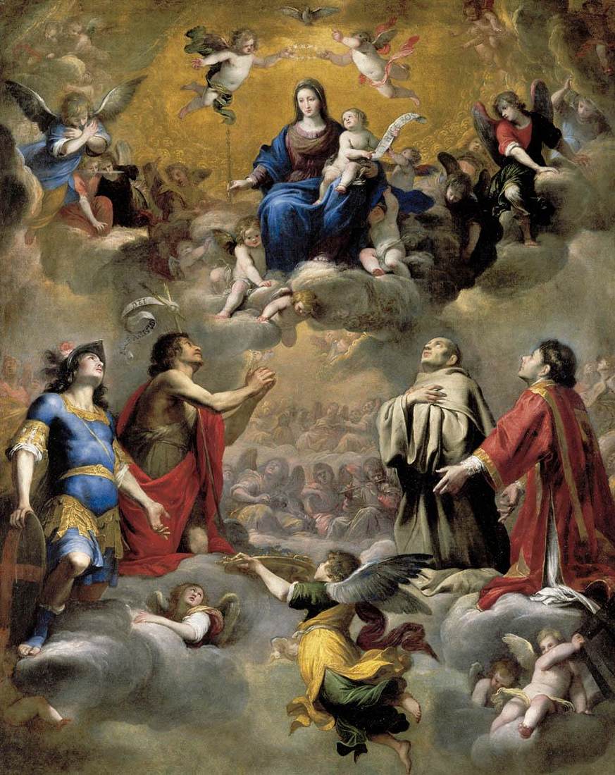 Vierge à l'Enfant en gloire entourée de saints