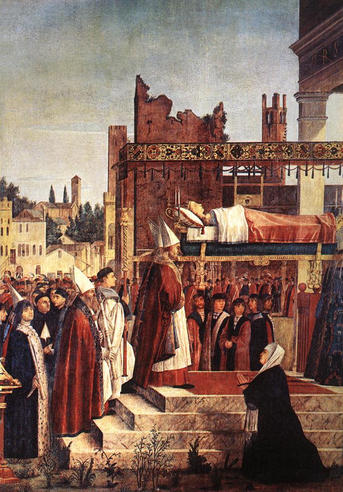 Le martyre des pèlerins et les funérailles de Sainte Ursule (détail)