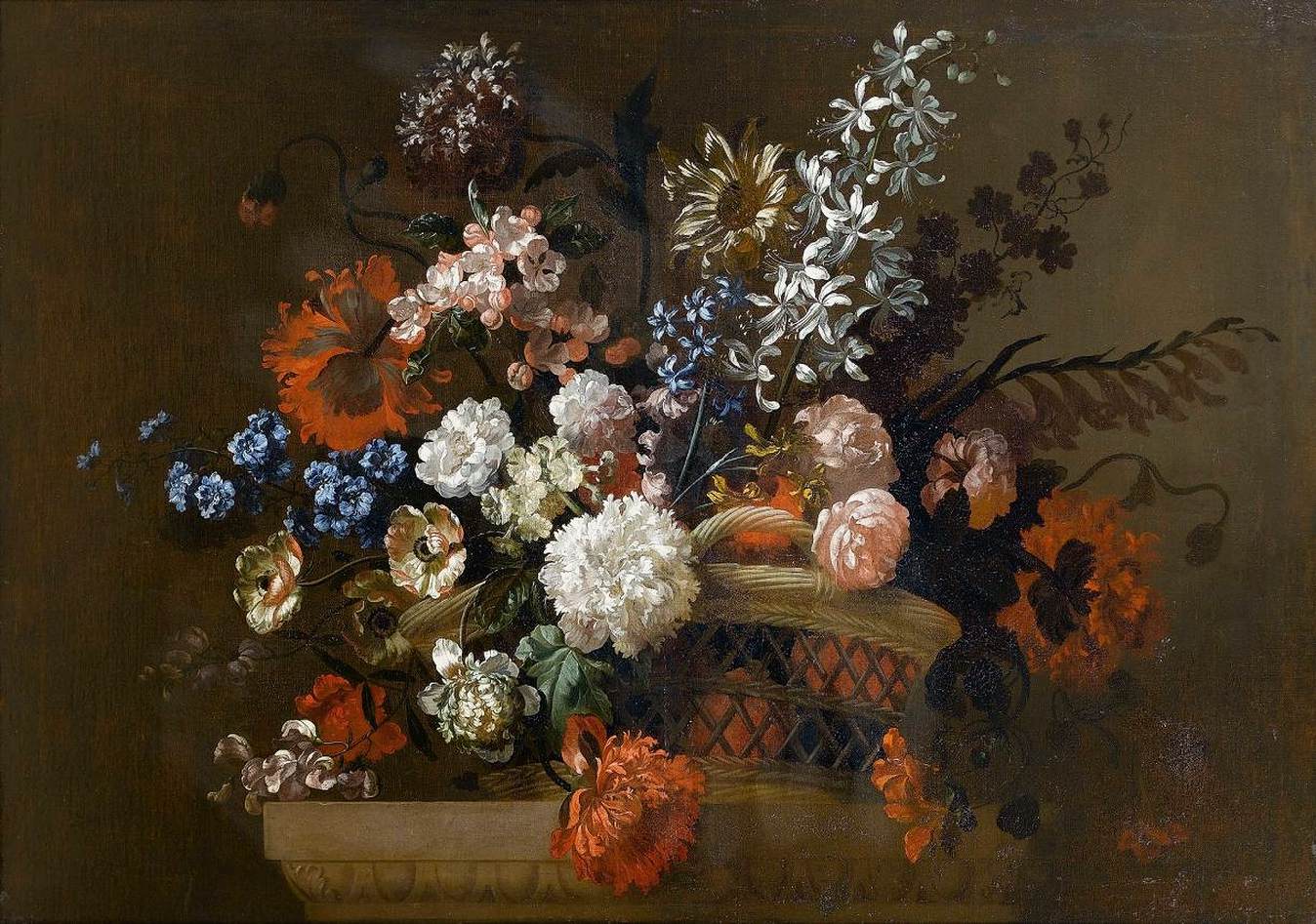 Fleurs dans un panier