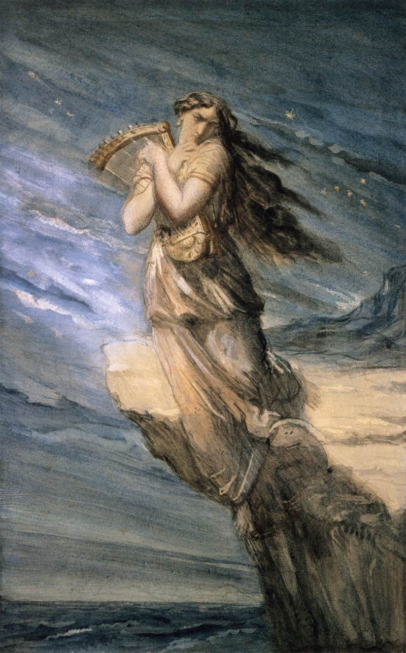 Sapho se jetant dans la mer depuis le promontoire de Leucade