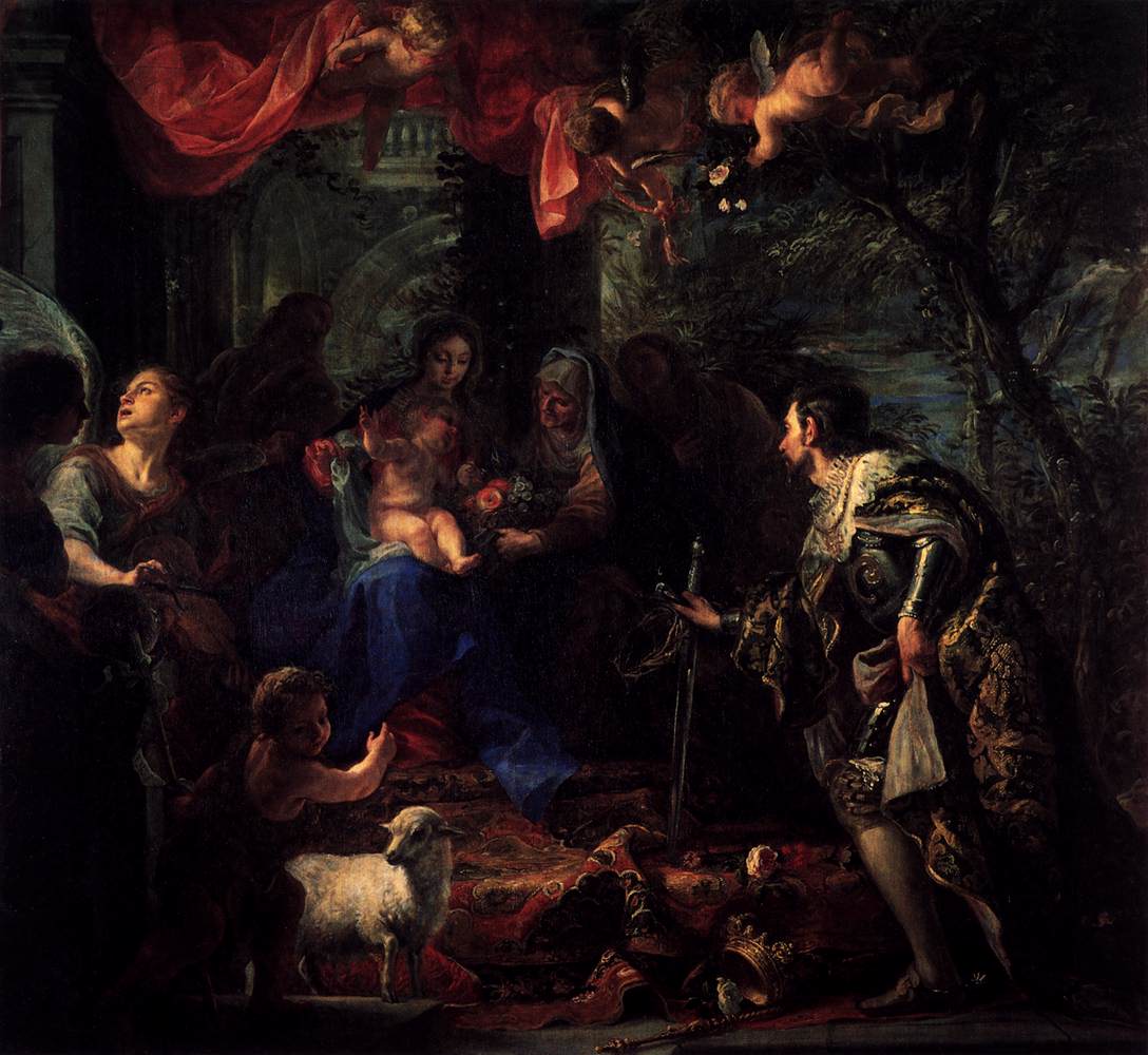 Vierge à l'Enfant adorée par saint Louis, roi de France