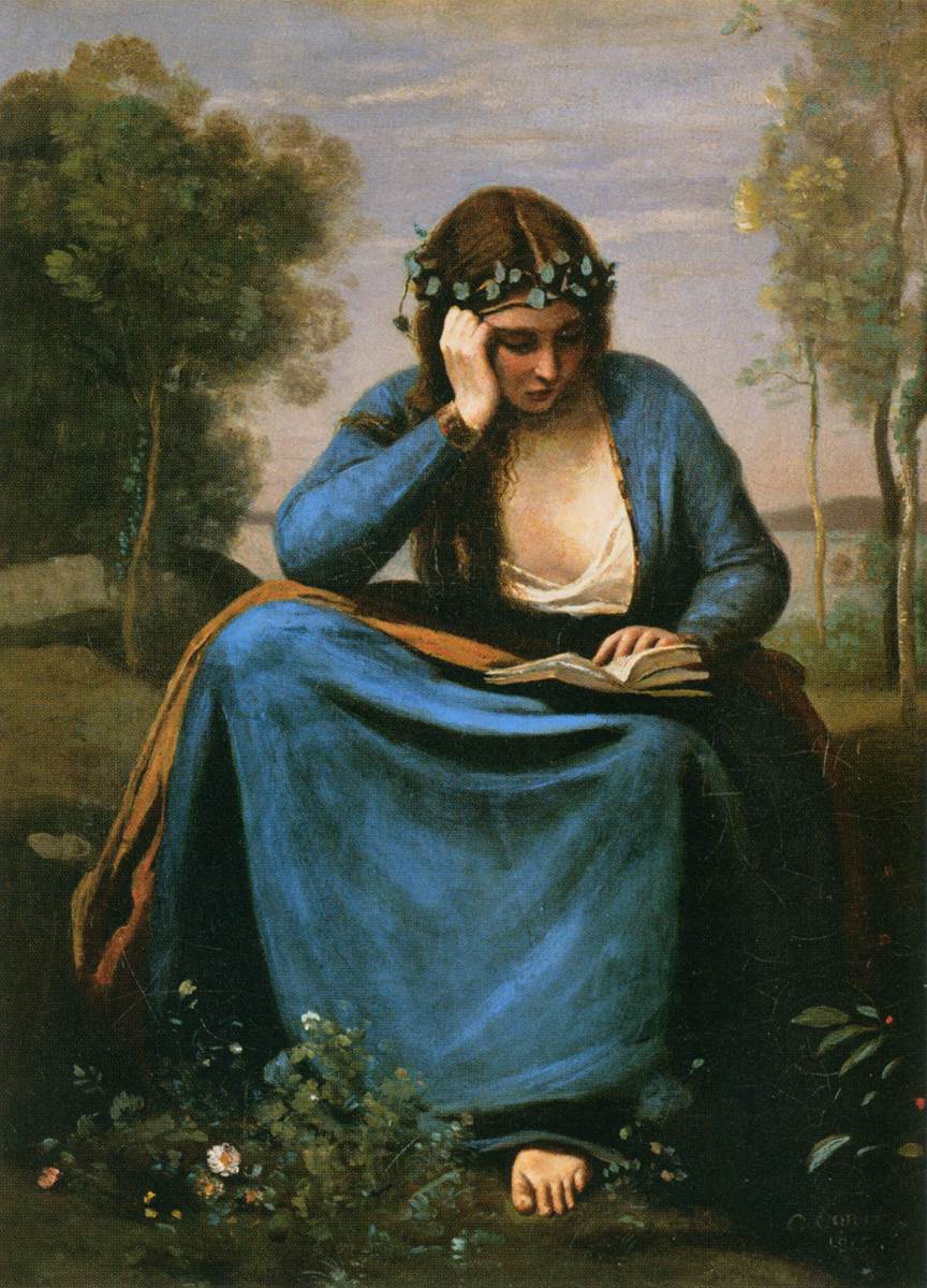 Le lecteur couronné de fleurs (la Muse de Virgile)