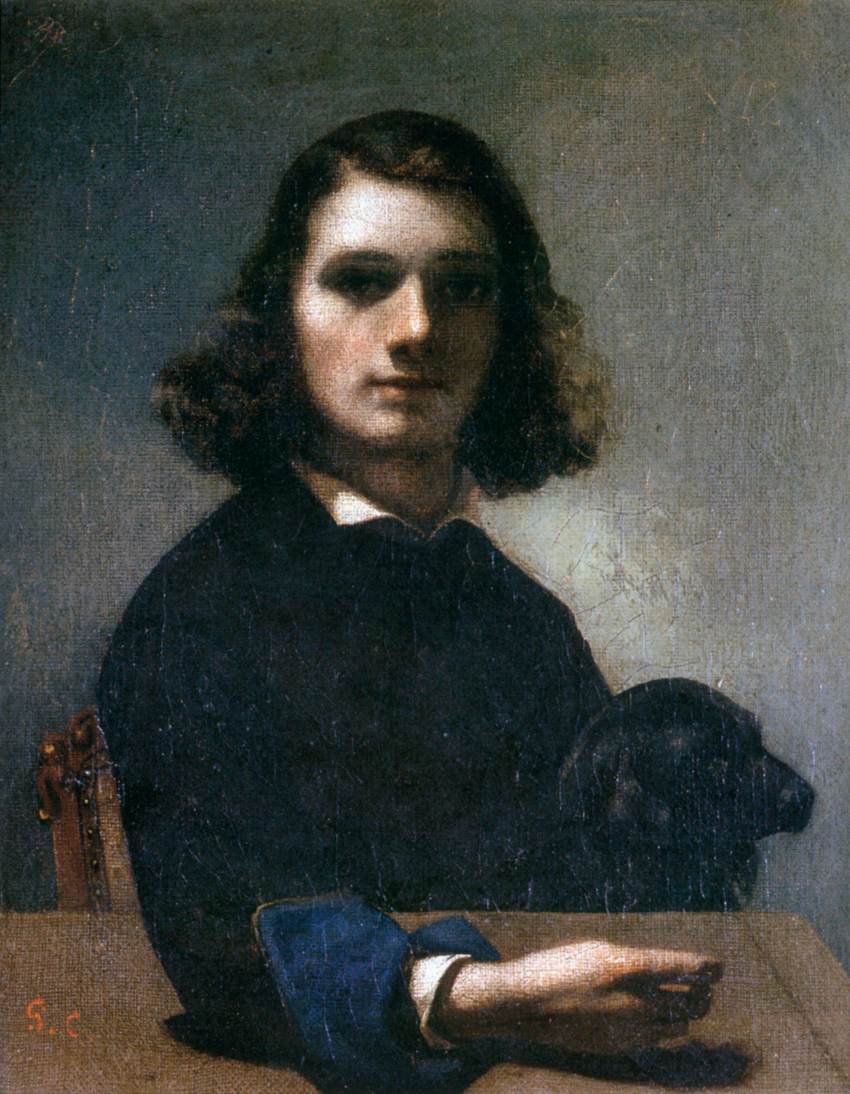 Autoportrait (Courbet avec chien noir)