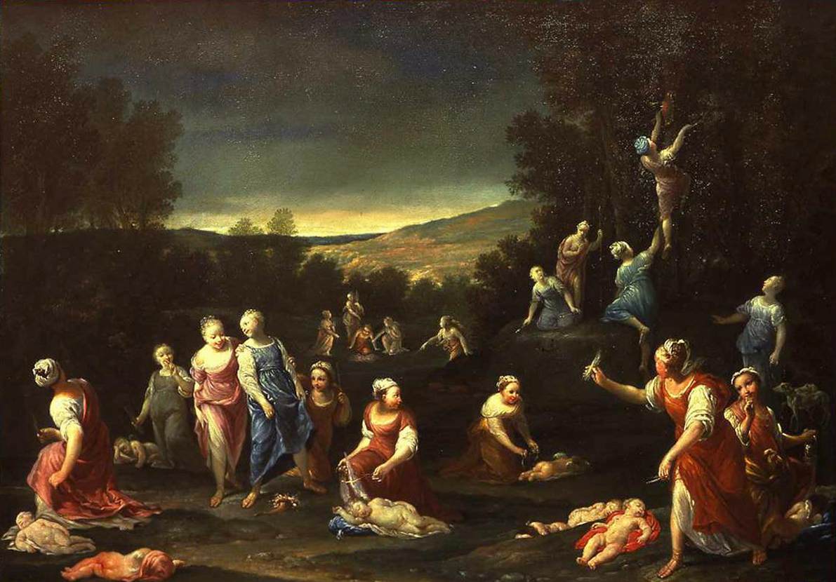 Cupidons endormis désarmés par les nymphes