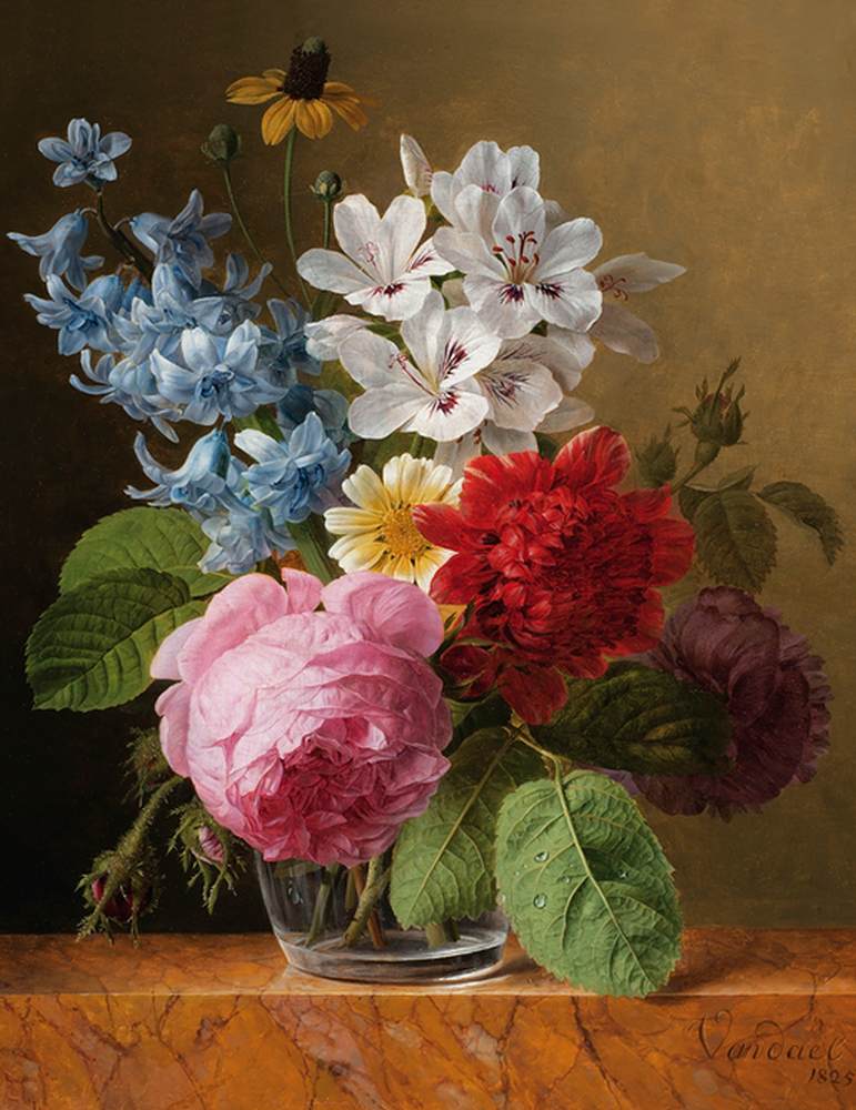 Bouquet de fleurs dans un verre