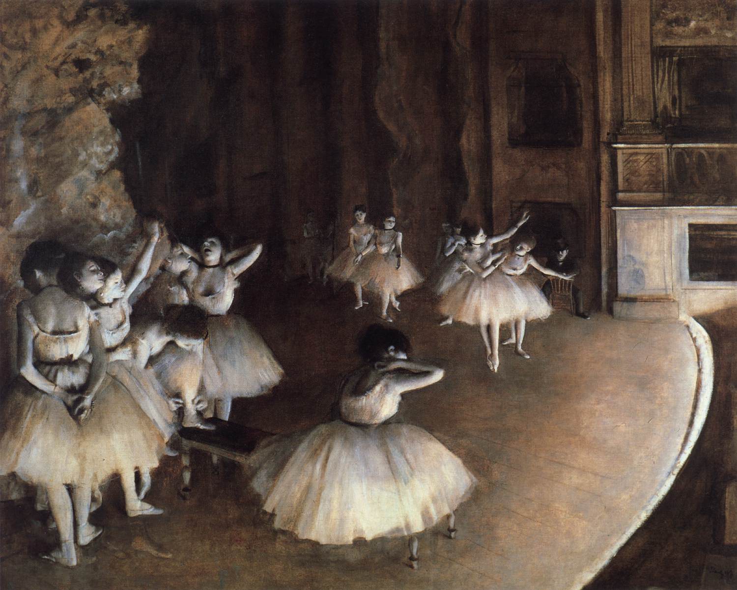 Répétition d'un ballet sur scène