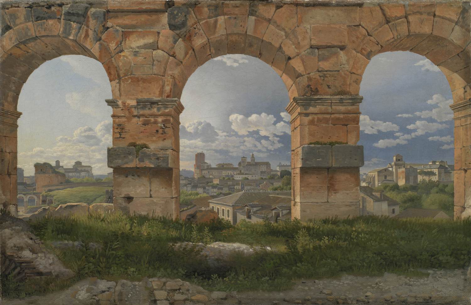 Vue à travers trois arches du troisième étage du Colisée