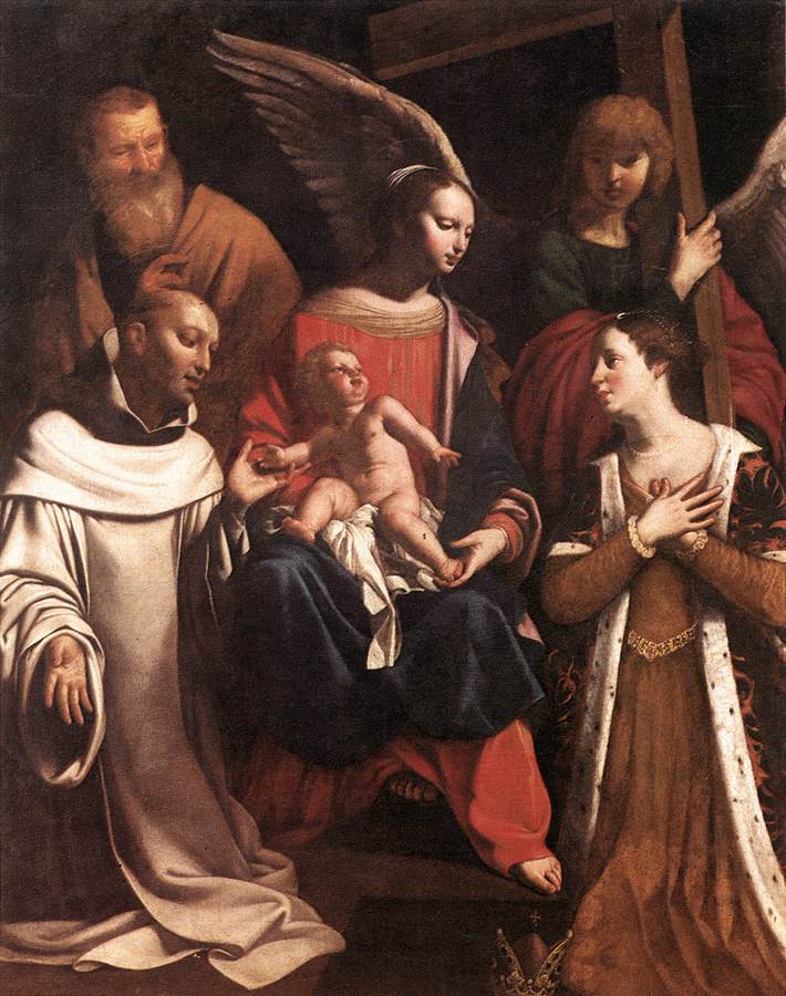 La Sainte Famille avec saint Bruno et sainte Élisabeth