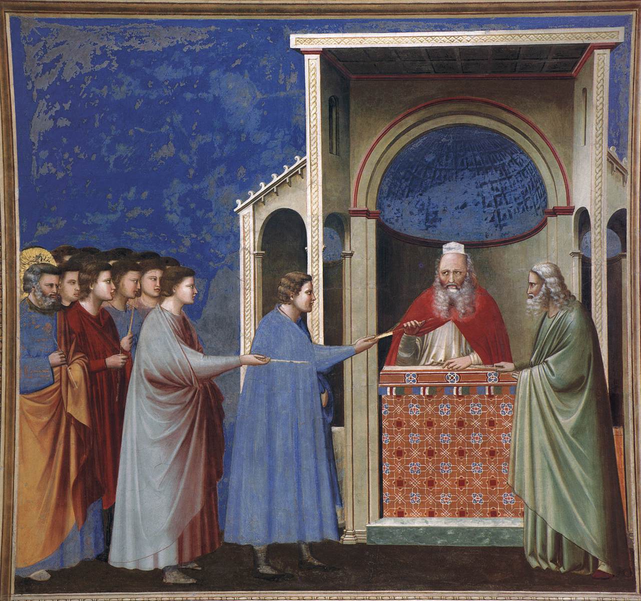 No. 9 Scènes de la vie de la Vierge : 3. L'apport des bâtons au Temple