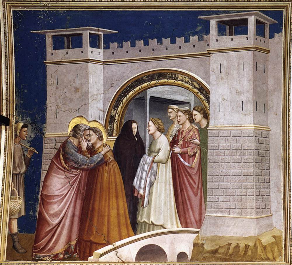 No. 6 Scènes de la vie de Joachim : 6. Rencontre à la Porte d'Or (avant restauration)