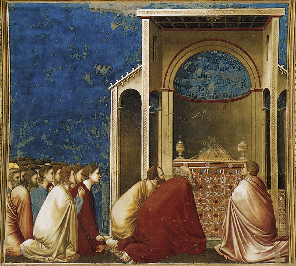 No. 10 Scènes de la vie de la Vierge : 4. Les prétendants priant (avant restauration)