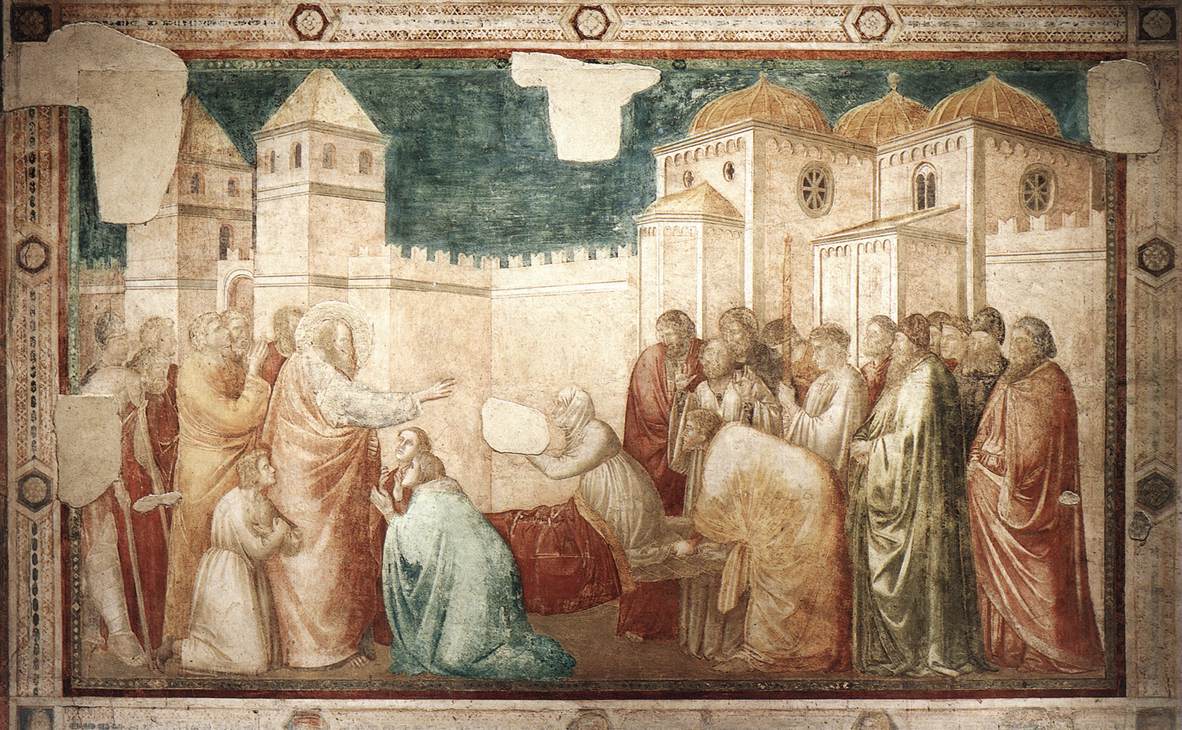 Scènes de la vie de saint Jean l'Évangéliste : 2. Résurrection de Drusiana