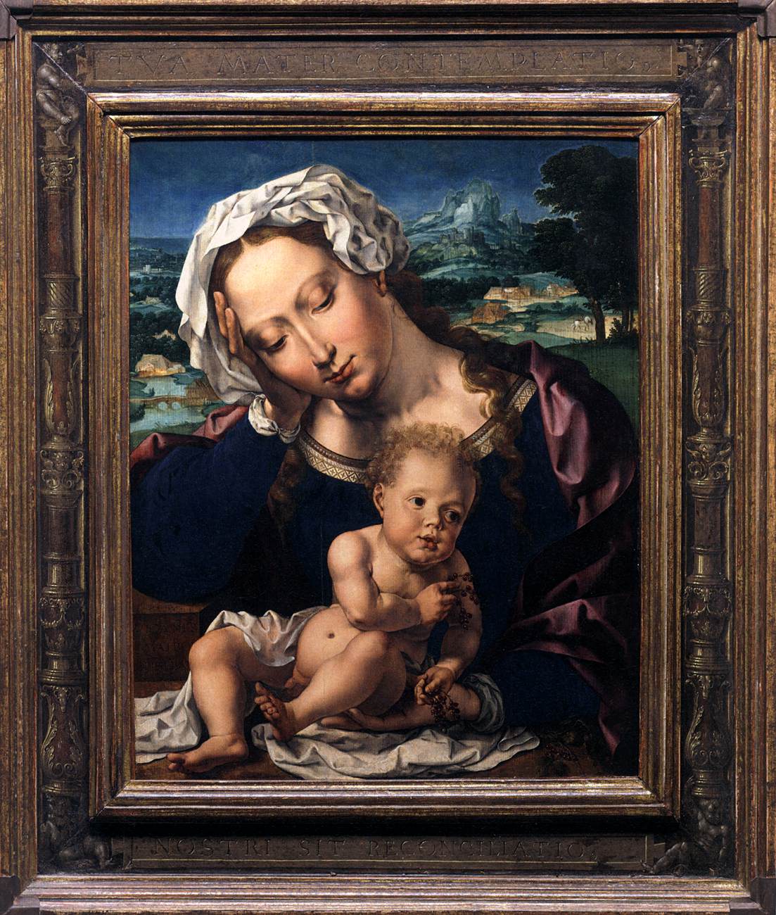 Vierge à l'Enfant dans un paysage