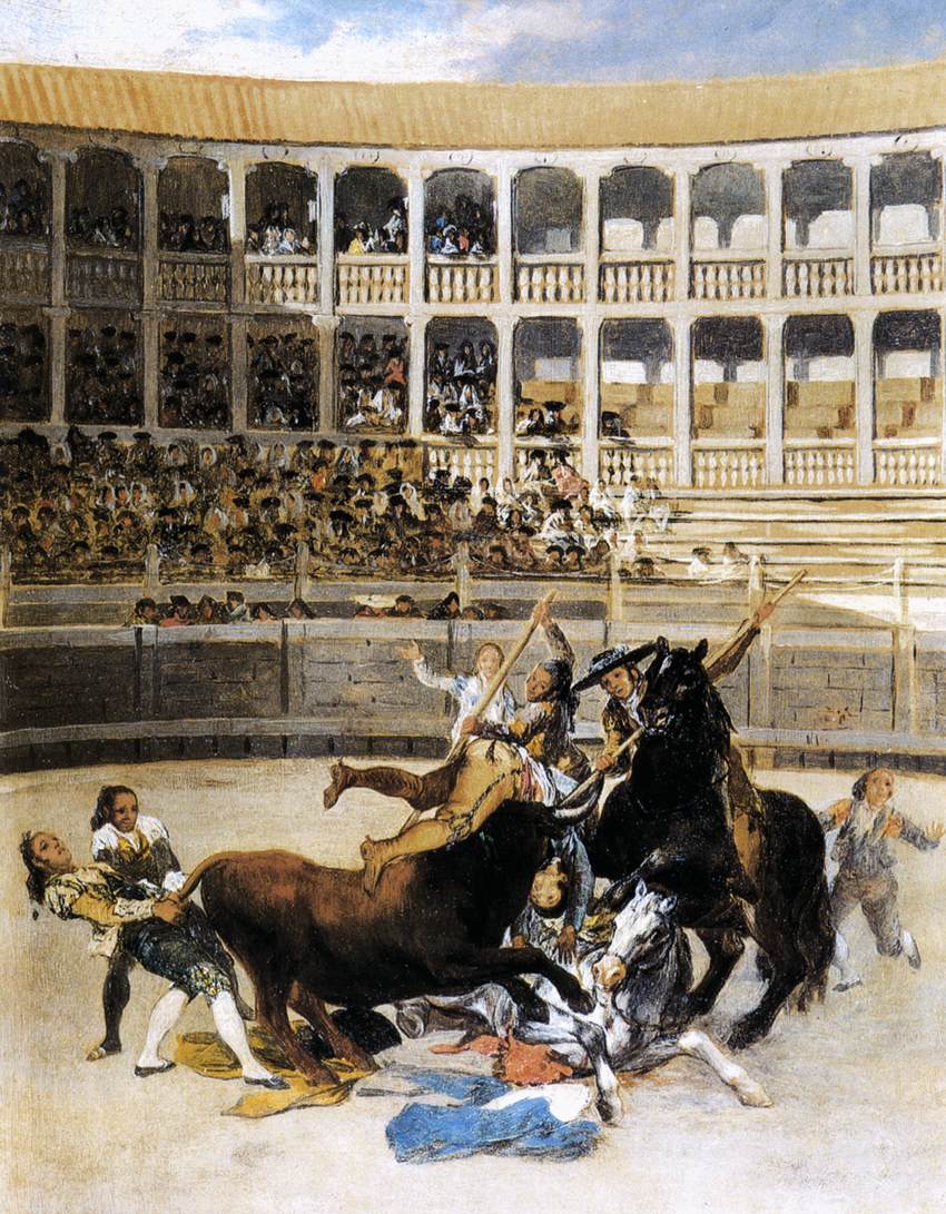 Picador pris par le taureau