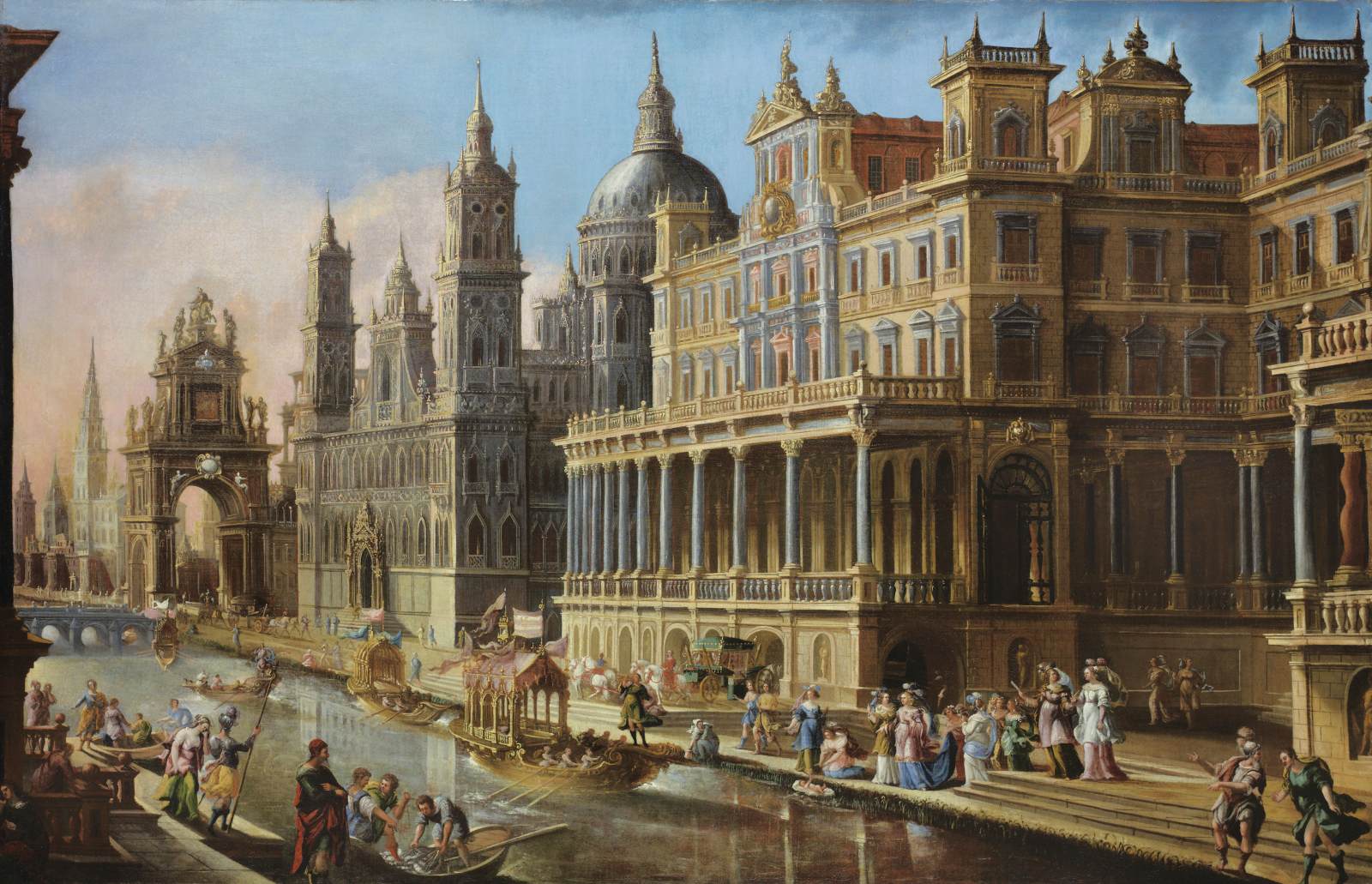 Caprice architectural avec Moïse sauvé des eaux