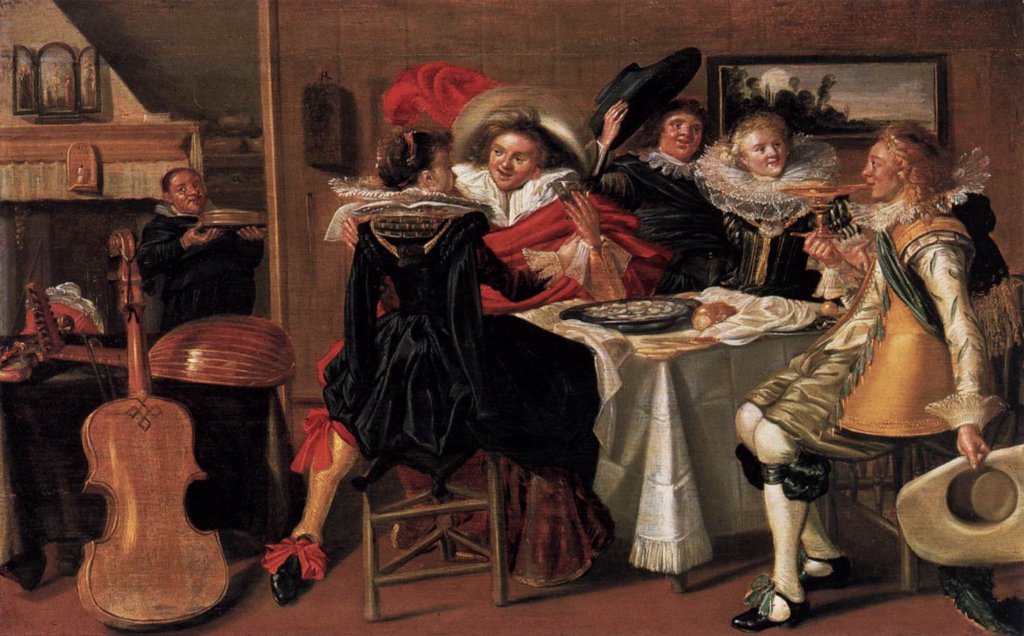 Compagnie joyeuse à table