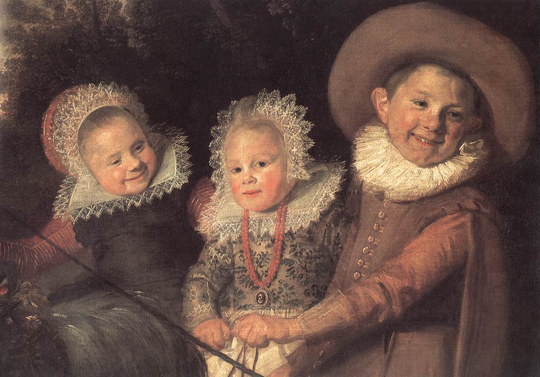 Trois enfants avec une charrette à chèvre (détail)