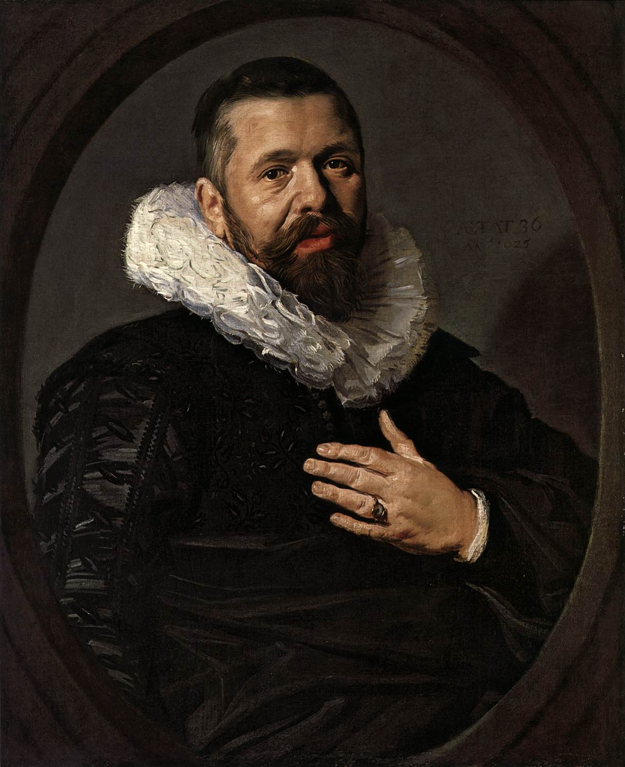 Portrait d'un homme barbu au col à fraise
