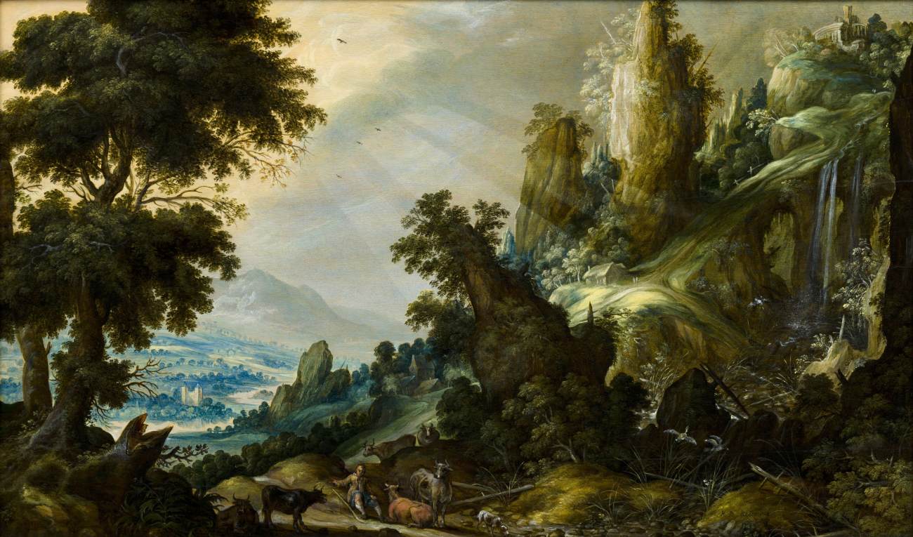 Paysage de montagne avec une cascade