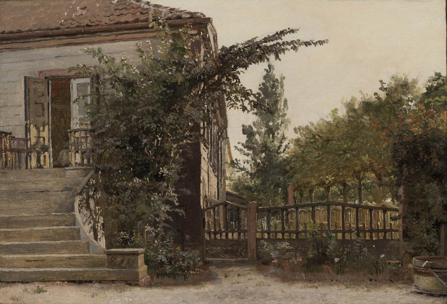 Les marches du jardin menant à l'atelier de l'artiste à Blegdammen