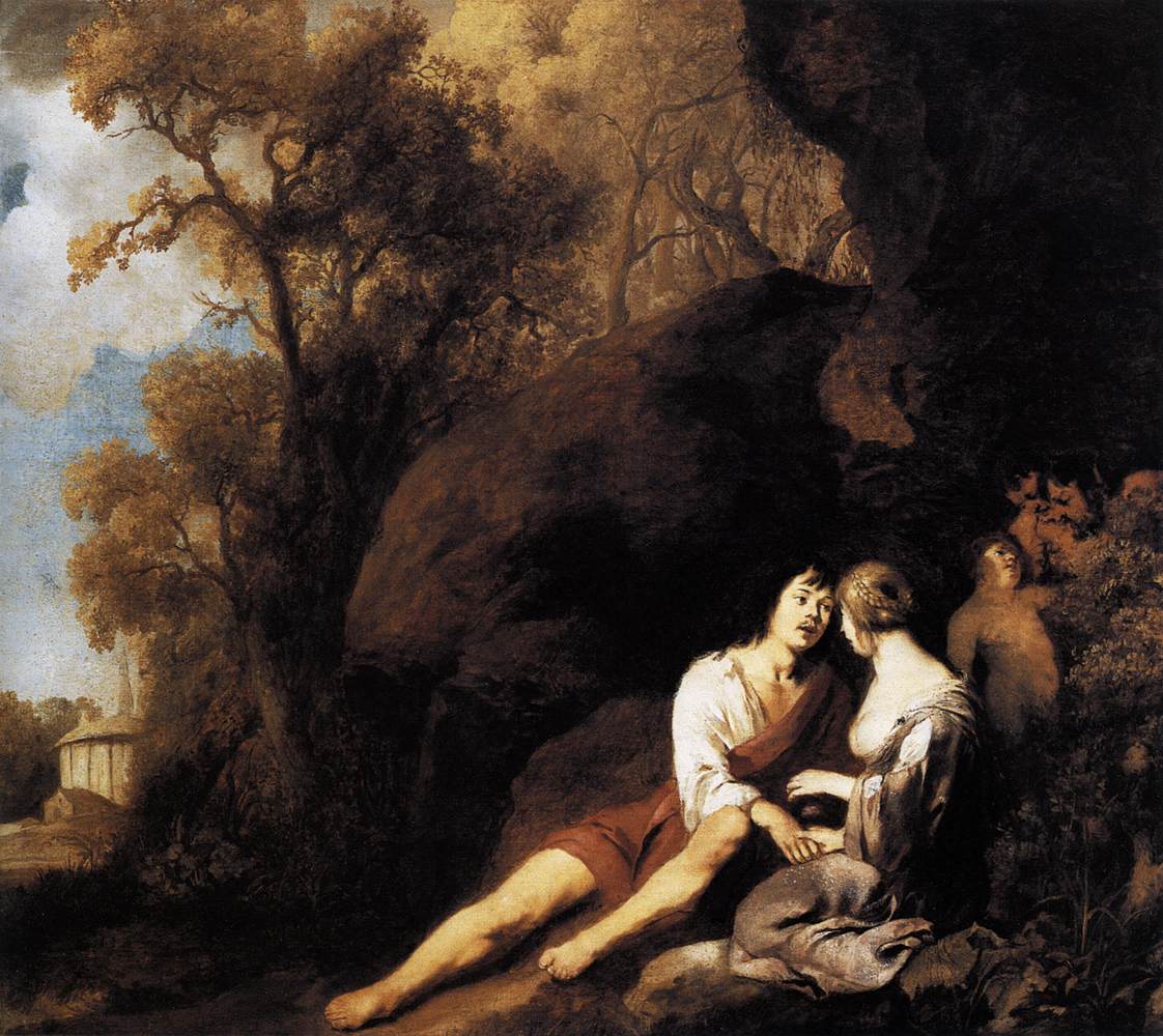 Couple amoureux dans un paysage