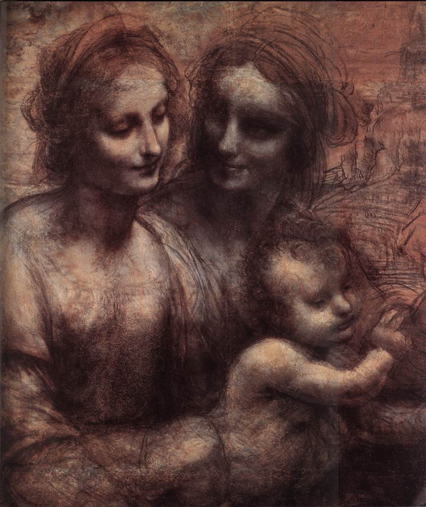 Vierge à l'Enfant avec sainte Anne et le jeune saint Jean (détail)