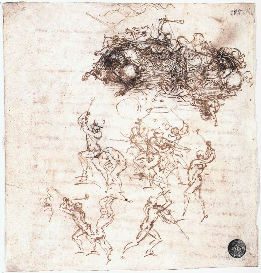 étude de battles on horseback and on foot