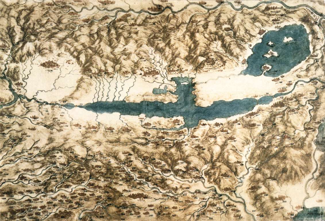 Carte de la Toscane et de la vallée du Chiana