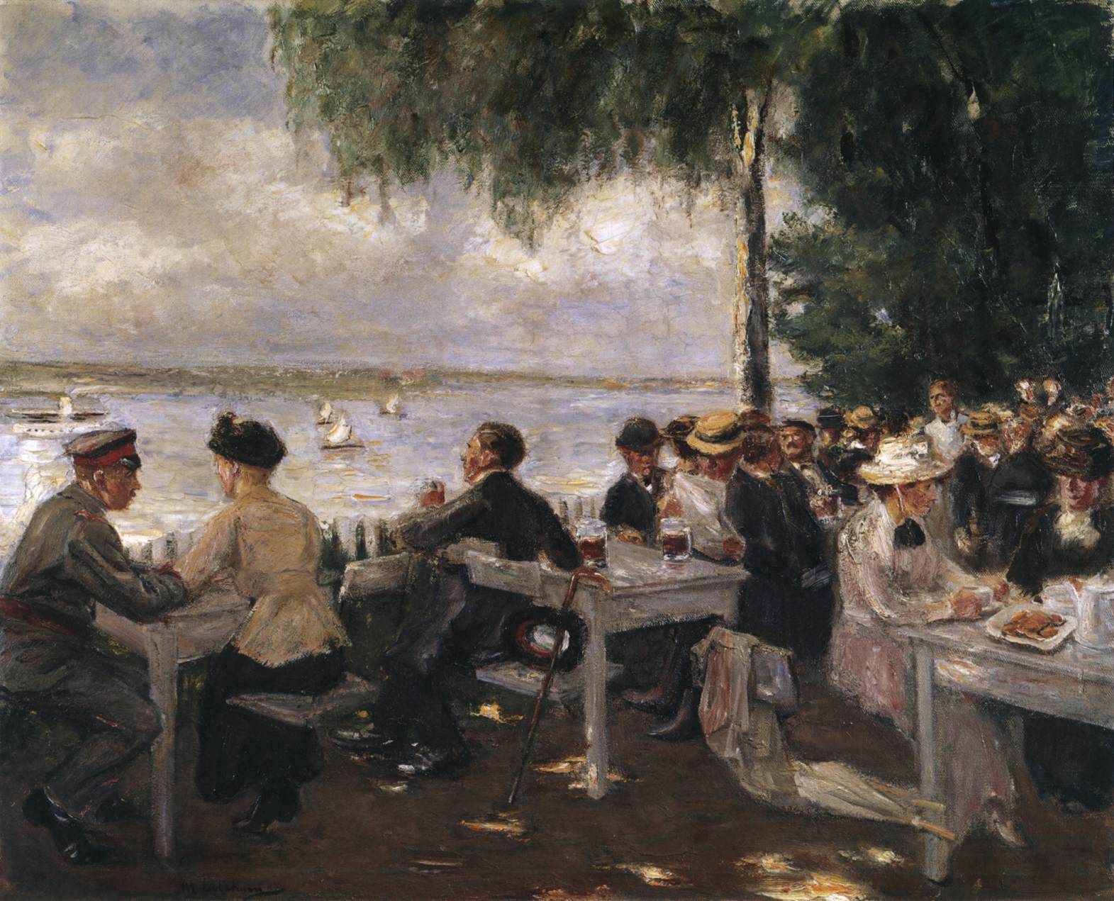 Le restaurant de jardin sur la Havel