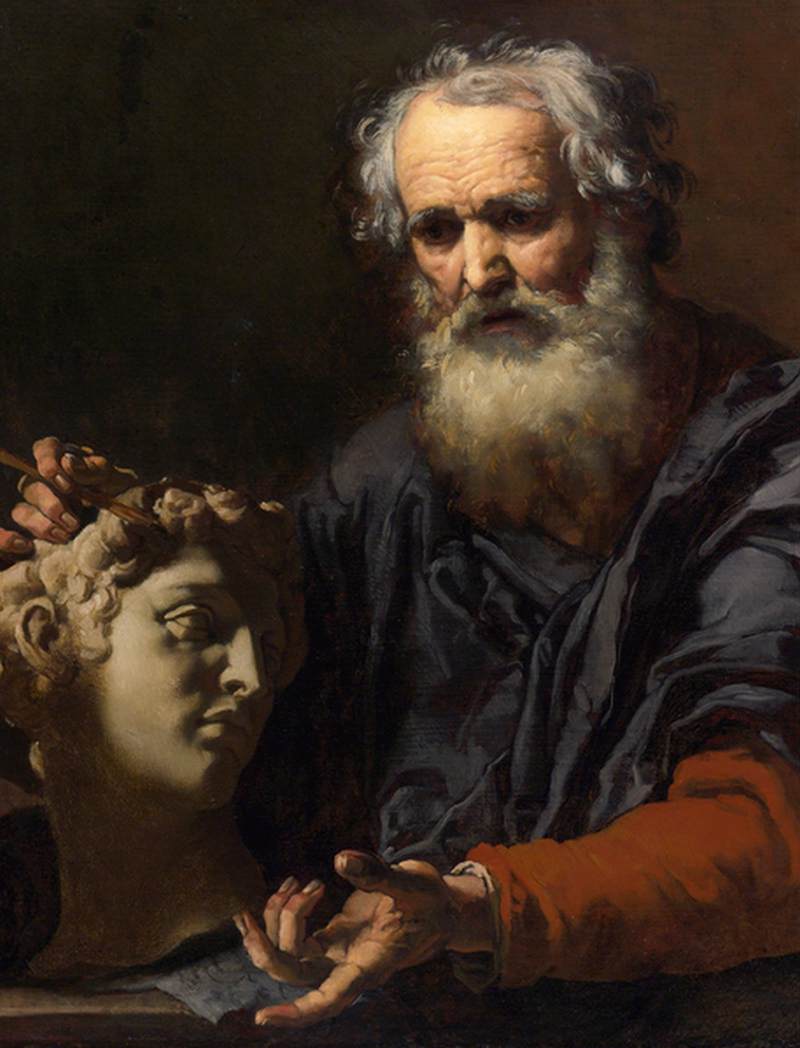 Portrait d'un vieil homme avec un buste