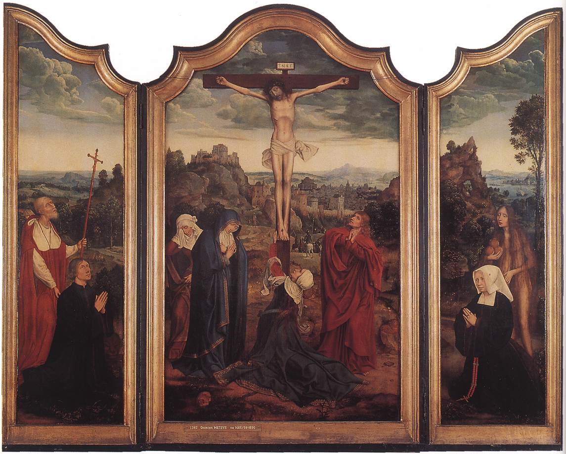 Christ en croix avec des donateurs