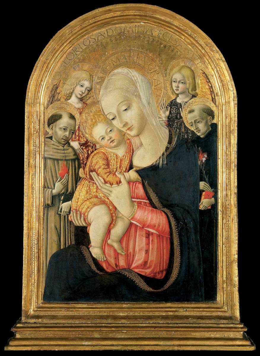 Vierge à l'Enfant avec des anges et des saints