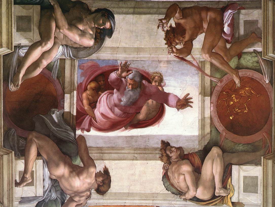 Séparation de la Terre et des Eaux (avec ignudi et médaillons)