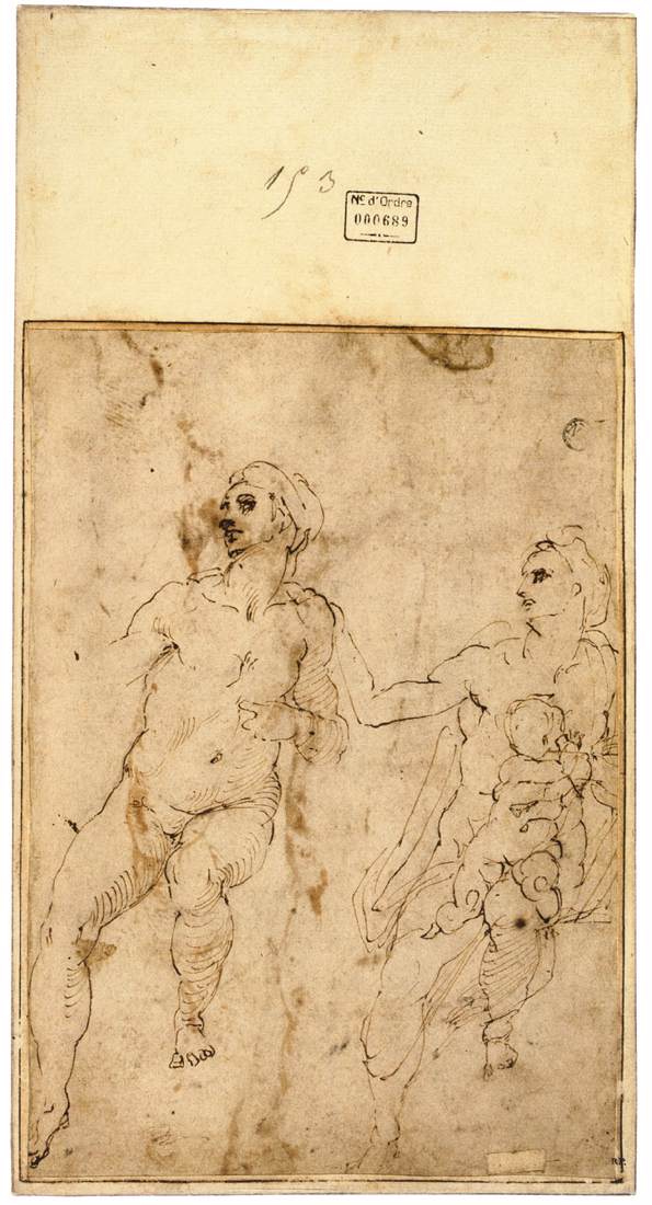 étude de Two Women One avec Child (verso)