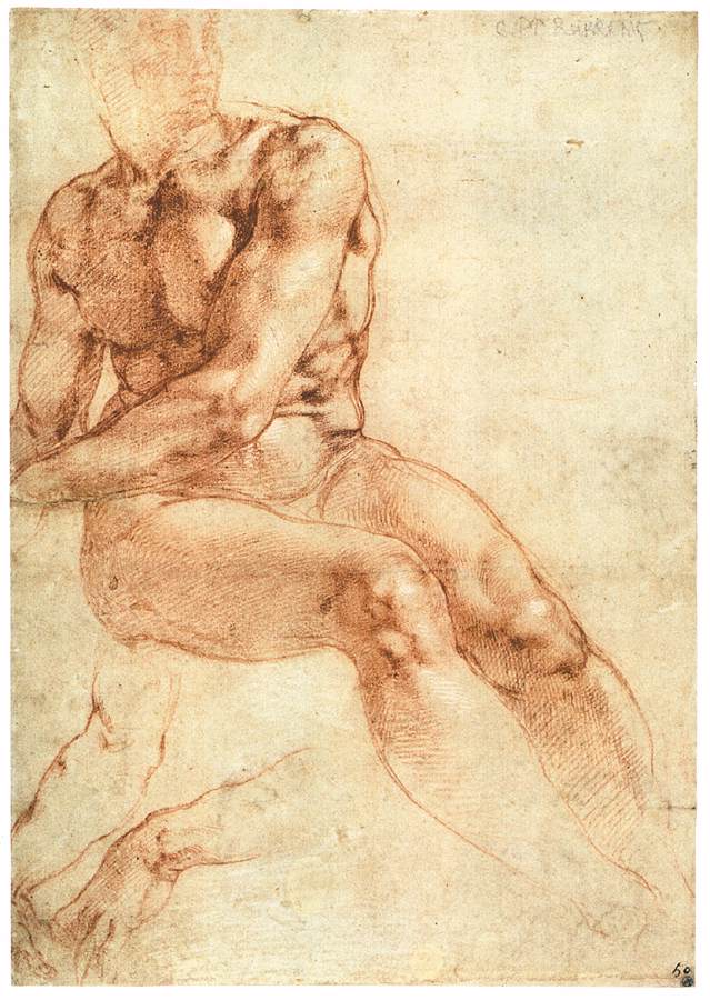 Étude de nu d'un jeune homme assis (recto)