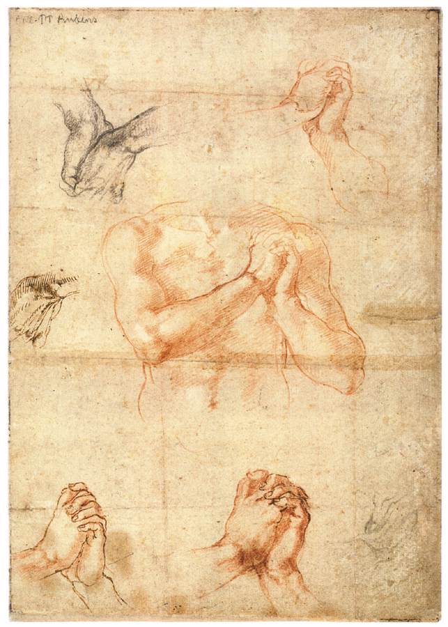 Buste d'homme aux mains croisées (verso)