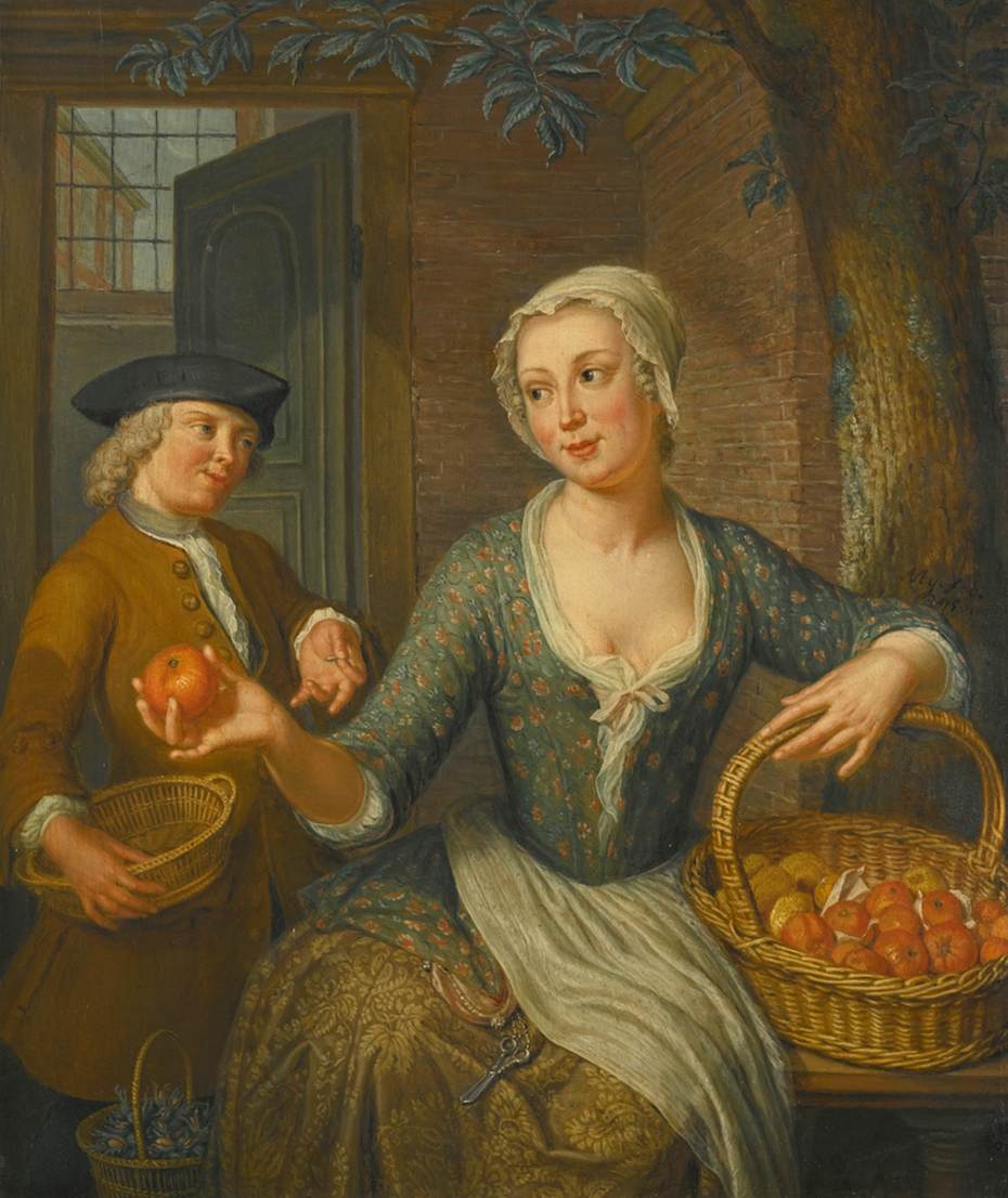Jeune fille vendant des oranges