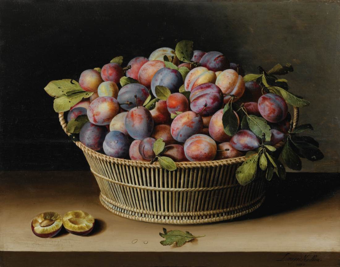 Nature morte avec panier de prunes