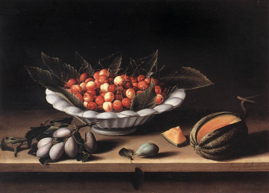 Coupe de cerises et melon